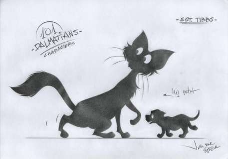 Jaume Esteve, Disney Artist | 101 Dalmatians Characters : Sergeant Tibbs - Original Drawing - Jaume Esteve Signed - Pencil Artwork | Catawiki