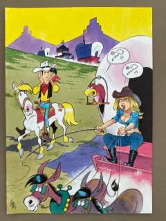 Gã¼Rsel, Gã¼Rcan | GÃ¼rsel, GÃ¼rcan - Dessin original encre et couleur - Hommage Ã  Lucky Luke - (2016) | Catawiki