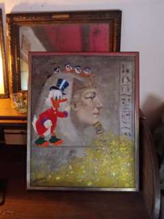 Bas Heymans | Bas Heymans - Schilderij - plakaatverf op kunststof - ’ Dagobert Duck met zware jongens in Egypte | Catawiki