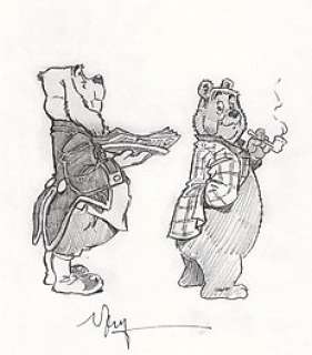 Raymakers, Wil - Raymakers, Wil - Originele tekening in potlood - Heer Bommel en Joost