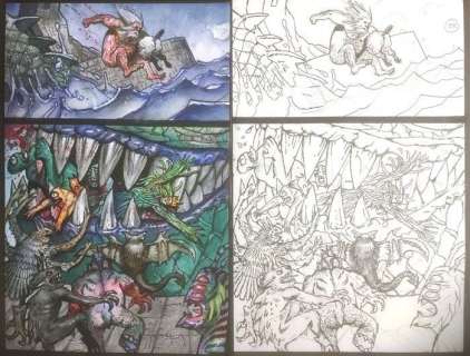 Simon Bisley - 30X 19 Cm. (Each) | Space Bastards - Simon Bisley - Original Pencil & Painted Art Page - Exemplaire unique - (2019) | Catawiki