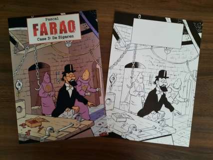 Schokaert, Pascal | Schokaert, Pascal - Originele tekening + kleurenprint - Hommage aan Hergé en Steve Van Bael | Catawiki