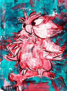 Ruttum, Street Artist | The Sword in the Stone: Archimedes, Merlin’s Pet Owl - Street Art Painting - RUTTUM - 70 x 50 cm - Acrylic Art | Catawiki