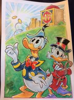 Alessandro Gottardo | Donald Duck - â€œCon due soldini per Donald è una bella giornataâ€ - Page volante - Exemplaire unique - (2020/2020) | Catawiki