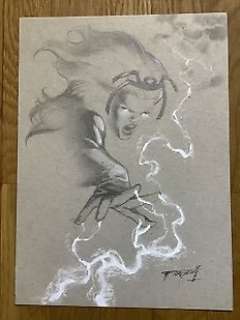 Fabrizio Fiorentino - Tempesta Ororo Munroe - Disegno Originale F Fiorentino TEMPESTA - Page volante - Exemplaire unique - (2000)