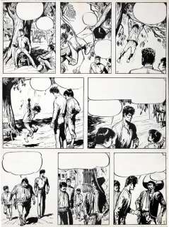 Jijé | Jerry Spring, planche n°17 Ã  l’encre de Chin… | Millon