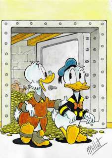 Millet | Scrooge McDuck & Donald Duck - Original Drawing - Millet - Size: 21 x 29,5 cm | Catawiki