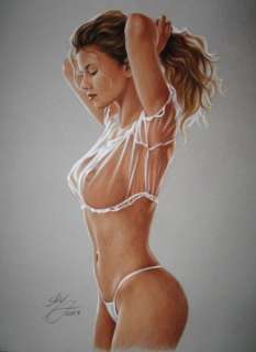 Sly | Sly - Original drawing in colour - Nude woman - Size: 31 x 42 cm. - (2021) | Catawiki