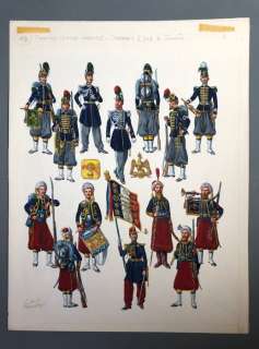 Funcken, Fred | Funcken, Fred - Dessin original couleur - L’Uniforme & armes des soldats XIXe siècle - France Garde Impériale - (1969) | Catawiki