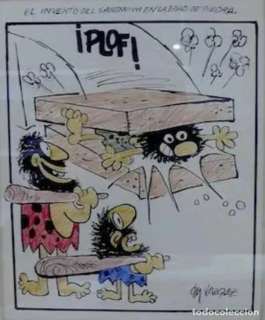 Manuel Vázquez - Dibujo a color original firmado