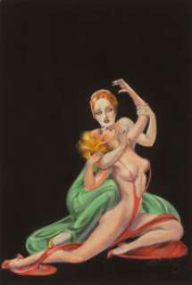 Margaret Brundage (American, 1900-1976)
 A Rival from the Grave, Weird Tales magazine cover, January 1936
 Pastel and mi...