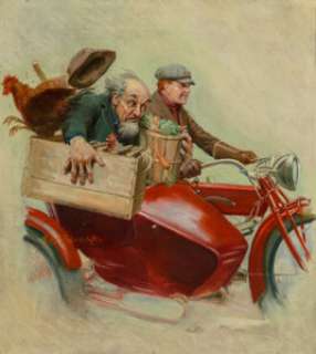 Robert Robinson (American, 1886-1952)
 Rapid Transit advertisement
 Oil on canvas laid on board
 28.5 x 25.5 in.
 Signed... | Heritage