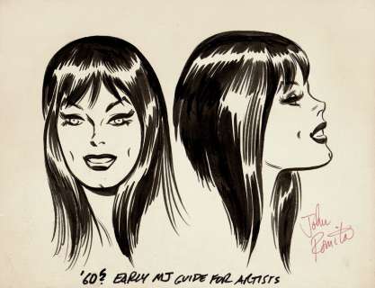 John Romita Sr. - john romita 1960‘s very early mary jane watson style guide drawings!