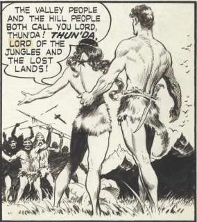 124: Frazetta Thun’da #1 7pgs 1952 original comic art | Russ Cochran