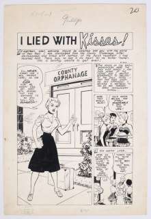 Original Art for Popular Romance (1949) Issue 27, I Lied With Kisses Story Page 1 by Art Saaf | mycomicshop.com