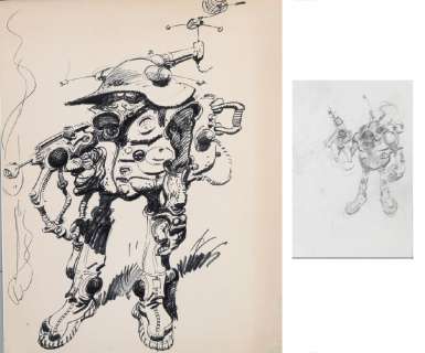 Franquin | Comics Sentinel, ensemble de deux dessins. Illustr… | Millon