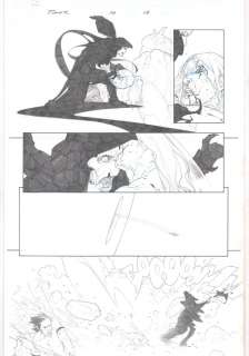 Esad Ribic - thor: god of thunder #10 p. 13 - young thor vs. Gorr the god butcher - 2013