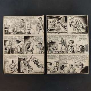 Essegesse | Grande Blek Collana Prateria n. 55 - EsseGesse - 2x Tavole Originali "Mulford Il Trappolatore" - Page volante - Exemplaire unique - (1958) | Catawiki