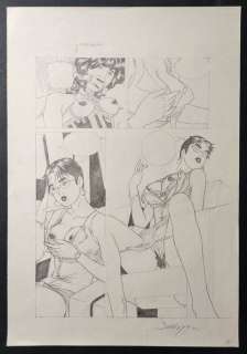 Roberto Baldazzini | Chiara Rosenberg - Roberto Baldazzini - tavola originale a matita - Page volante - Exemplaire unique - (1998) | Catawiki