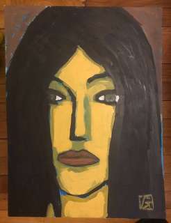 Gã¶Tting Jean-Claude | GÃ¶tting - Dessin original couleur - Visage Femme - Visages - (2009) | Catawiki