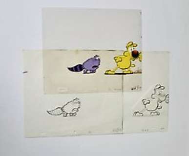 Mike Peters - Lee Mendelsen/Film Roman - Mother Goose and Grimm(GRIMMY) - MIKE PETERS + 2 x Original Animation Production + 2 x Original Animation Production Drawing - Exemplaire unique - (1991/1992)