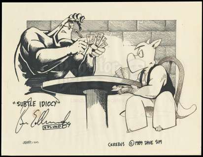 The Tick and Cerebus Poker Sketch (Unpublished) | Propstore