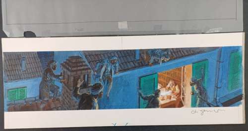 Aldo Di Gennaro | Aldo Di Gennaro - Illustrazione Originale "Emilio Salgari: da Torino a Mompracem" - Firmata - Page volante - Exemplaire unique | Catawiki