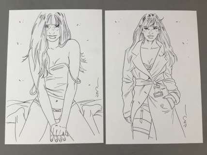 Jim | Jim - 2x Dessin original - Une Nuit Ã  Rome - Marie | Catawiki