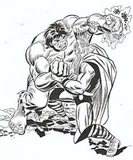 Alpuente, Eduardo - Alpuente, Eduardo - Dibujo original - Hulk vs Thor - (2000)