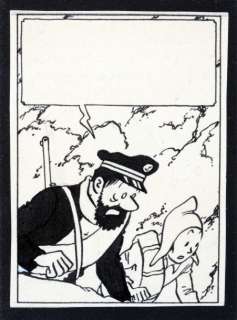 Hergé | Tintin. Le temple du soleil Encre de chine sur papier pour la case | Coutau Bégarie