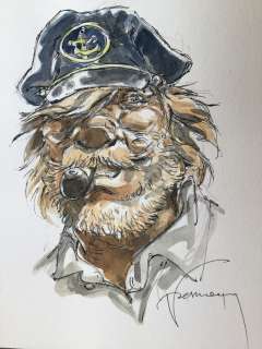 Hermann | Hermann - Dessin original couleur - Barney Jordan | Catawiki
