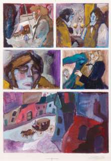 Alberto Breccia - Cauchemars Technique mixte pour une des planches de l‘épisode