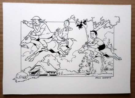 Paul Geerts | Suske en Wiske - Originele tekening - "De bokkerijders" - Page volante | Catawiki