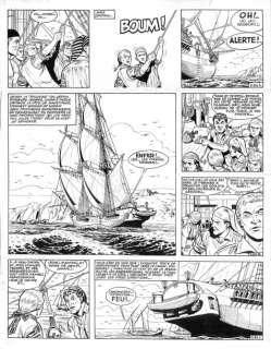 Hubinon | Barbe rouge Double Planche originale Ã  l’encre de chine n° 20 & | Cornette de St Cyr