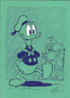 Millet | Donald Duck - "A cosy Walk" - Signed Original Drawing by Millet - 23 x 34 cm | Catawiki
