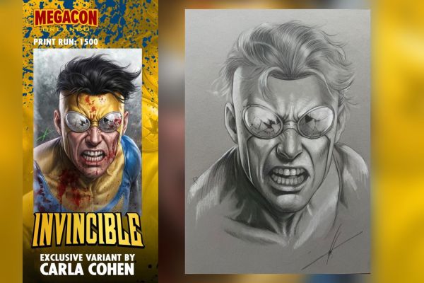 Carla Cohen & Lucio Parrillo - Invincible Cover Original Sketch by Carla Cohen