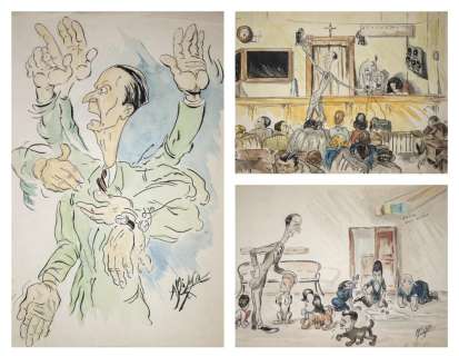 AA.VV - Three satirical cartoons on Alcide De Gasperi | Capitolium Art