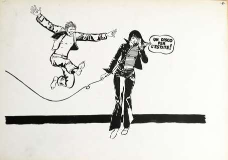 Guido Crepax | Guido Crepax original illustration "Un disco per l’estate" | Catawiki