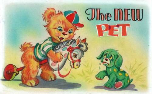 Michman, Justin | Justin Michman - Originele illustratie in gouache op board - cover-Illustratie voor ’Teddy’s Snowman ’ - (1955/1960) | Catawiki