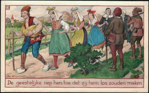 Jan Wiegman | Jan Wiegman - Gouache/aquarel op tekenkarton - Originele illustratie - De gouden gans - (1920/1930) | Catawiki