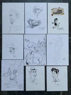 Xavier / Forton / Monde / Loirat / Divers Auteurs | Xavier / Forton / Monde / Loirat / divers auteurs - 9x dessin original dédicacé - (2008/2022) | Catawiki