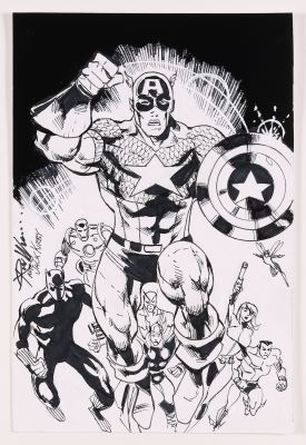 Ron Williams | Captain America #100 Cover Homage Sketch by Ron Williams | mycomicshop.com