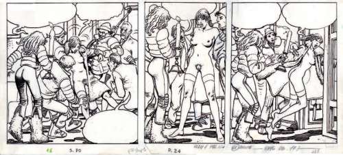 Manara, Milo | Planche originale à l’encre de chine avec mise en couleur | Cornette de St Cyr