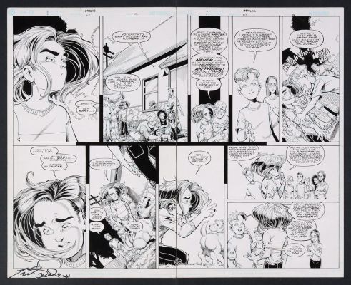 Ethan Van Sciver, John Stokes | Original Art from Impulse #63 (2000) Pages 15-16 Pencils by Ethan Van Sciver, Inks by John Stokes | mycomicshop.com