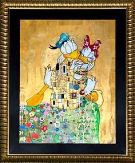 Meb Dessin & Tony Fernandez - Donald and Daisy Inspired By Gustav Klimt’s “The Kiss” (1908) - Mixed Media Artwork - Meb Dessin & Tony Fernandez - 140x121x6 cm - Museum Frame - Original Art