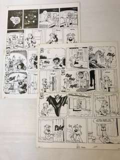 Gotlib Et Dufranne | Gotlib et Dufrane - Gag en 2 planches originales - Gai Luron - (1970) | Catawiki