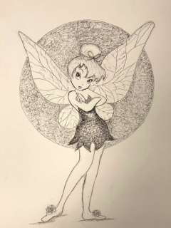 Shelly Block | Original pencil artwork by American Disney artist Shelly Block - Tinkerbell - (2012) | Catawiki