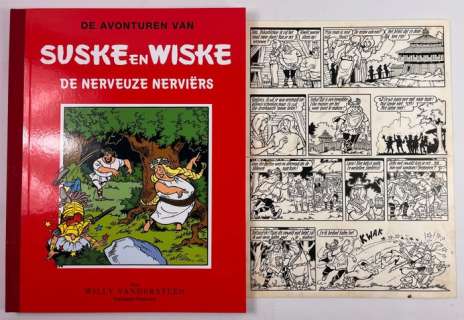 Willy Vandersteen - 100 Ex. | Vandersteen, Willy - Originele pagina (p.25) - Suske en Wiske - De nerveuze Nerviërs + luxe groot formaat hc - (1963/2016) | Catawiki