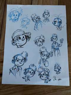 Dan Verlinden | Verlinden, Dan - Esquisse de recherche originale - 13 dessins Spirou | Catawiki