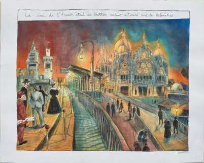 Clément Oubrerie - Illustration originale, reprise en couleur de la case 1 page 8 - Max Jacobs - Pablo